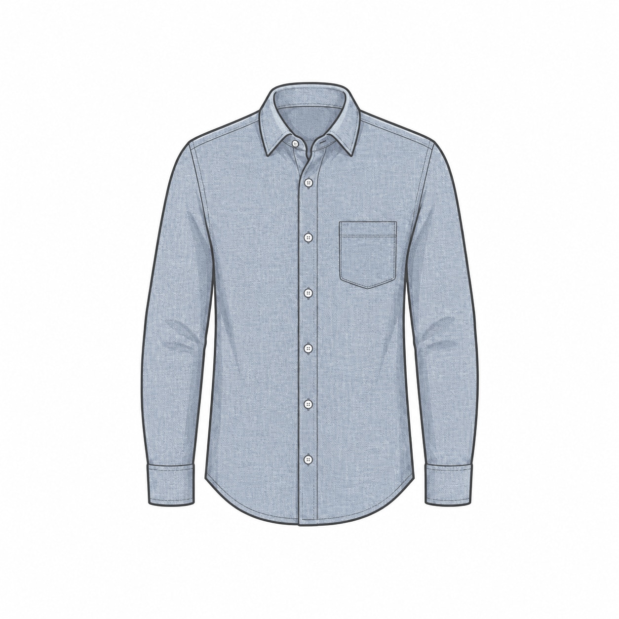 Chambray-Hemd im melierten Denim-Look
