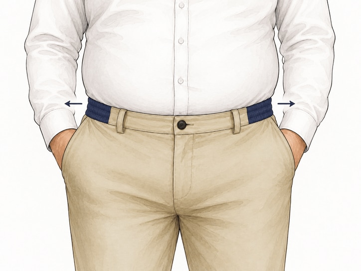 Detailillustration eines elastischen Dehnbunds