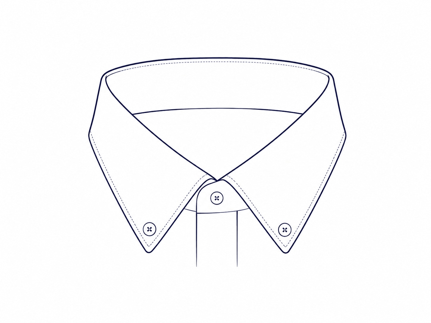 Illustration eines Button-Down-Kragens