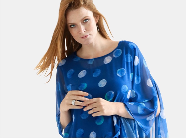 Keerbare slinky jurk met 2 poncho´s