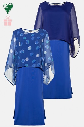 Keerbare slinky jurk met 2 poncho´s