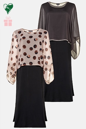 Keerbare slinky jurk met 2 poncho´s