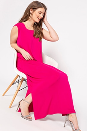 Robe slinky, encolure V ou arrondie