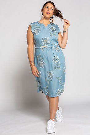 Lyocell-Kleid, Denimoptik