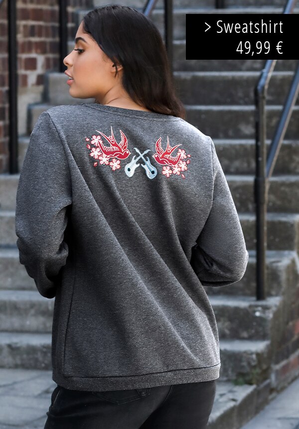 Sweatshirt, 'Tattoo'-Gitarre