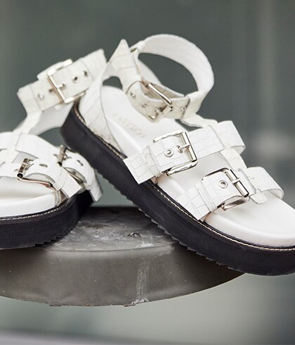 White sandals