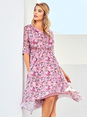 Charming Floral Print Dress