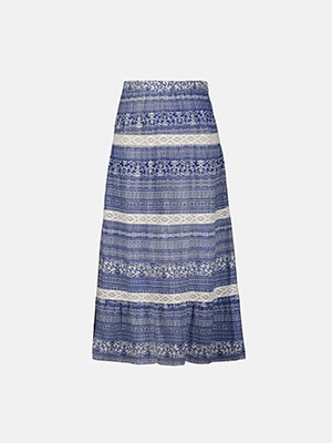 Pattern Stripe Maxi Skirt