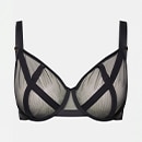 Bust of a mesh bra with a criss-cross look