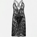 Bust of a black lace nightdress and matching briefs