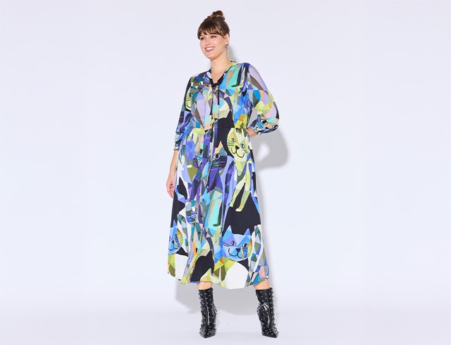 Model wears a maxidress