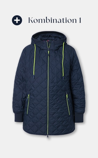 Produktabbildung einer blauen Steppjacke