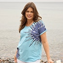 The model is wearing a shirt