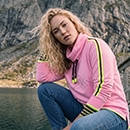 The model is wearing a  sweater