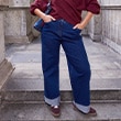 The model is wearing a jeans.