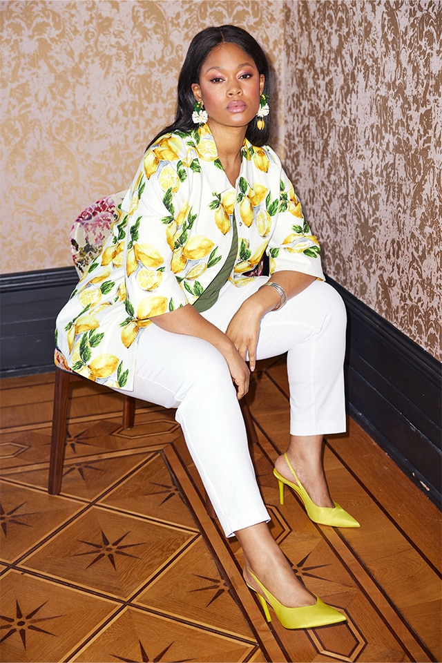 Zesty lemon print meets Dolce Vita flair