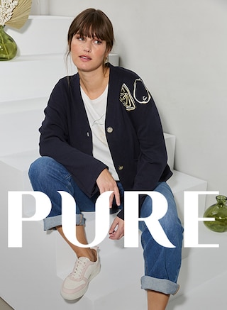 The model poses in the new collection from PURE