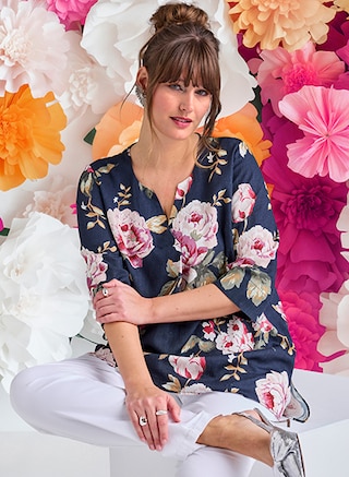 The model wears an outfit from the new von Landen collection