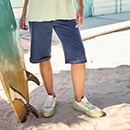 Close-up of a pair of short jeans