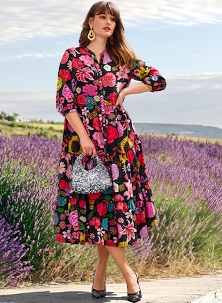 The model wears an outfit from the new von Landen collection