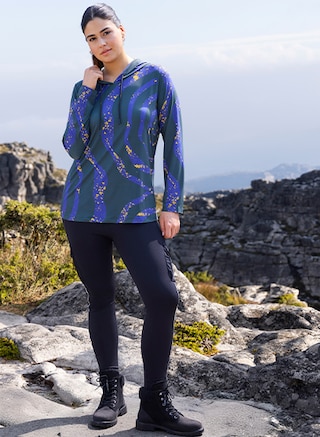 The model poses in a sporty collection 