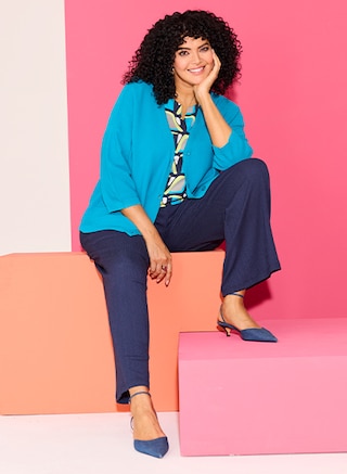 The model poses in the new collection from Modern View