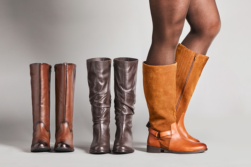 Brown boots made from different materials
