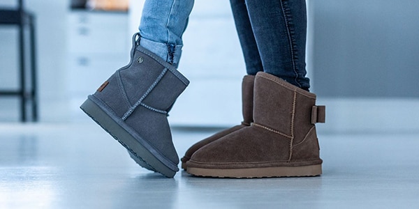 two pairs of cozy ankle boots