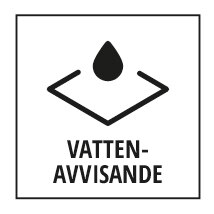 Representation of one of eleven icons with the 'water-repellent' function of Ulla Popken's Hyprar jackets.