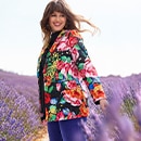 The model is colorfull jacket