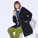 The model is blue jacket