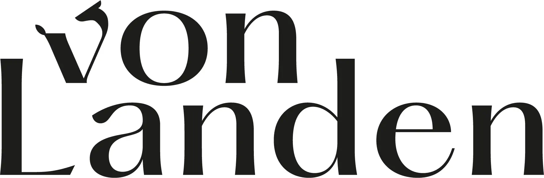 Von Landen -logo in front of a bouquet of flowers
