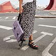 Close-up of a patterned skirt