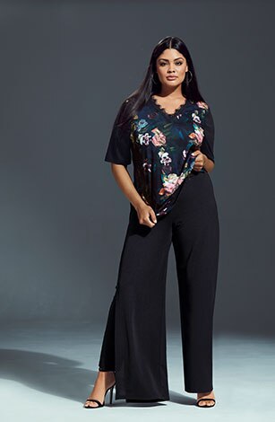shirtblouse, V-hals met kant shirtblouse, V-hals met kant