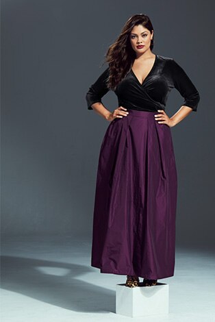 Velvet Wrap Stretch Knit Top Velvet Wrap Stretch Knit Top