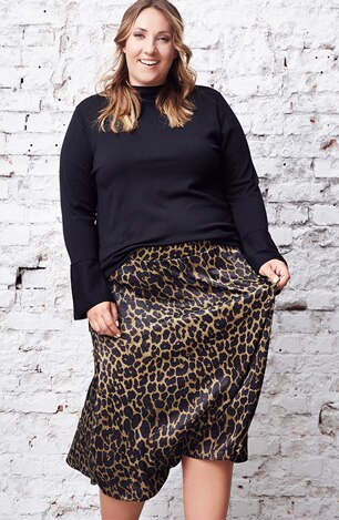 Leopard Satin Skirt Leopard Satin Skirt