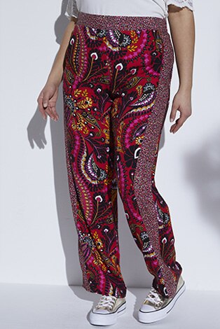 Viskose-Hose mit Patch-Print Viskose-Hose mit Patch-Print